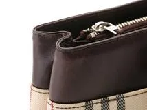 BURBERRY　バーバリー　ノバチェック　ハンドバッグ　ベージュ/ダークブラウン キャンバ　【430】2148103714535