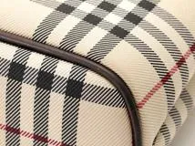BURBERRY　バーバリー　ノバチェック　ハンドバッグ　ベージュ/ダークブラウン キャンバ　【430】2148103714535