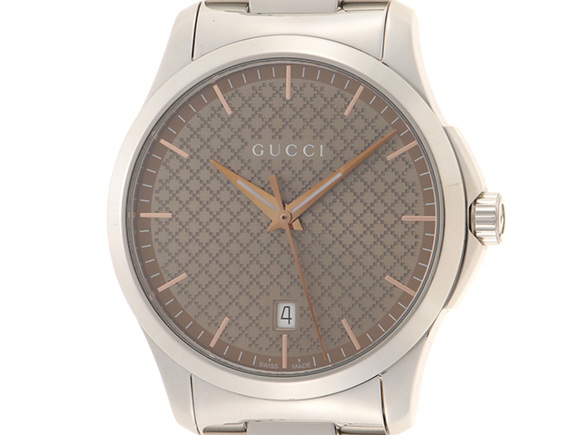 GUCCI グッチ Gタイムレス 126.4 YA1264053 SS ステンレススチール ブラウン クォーツ 【460】2148103714894  の購入なら「質」の大黒屋（公式）