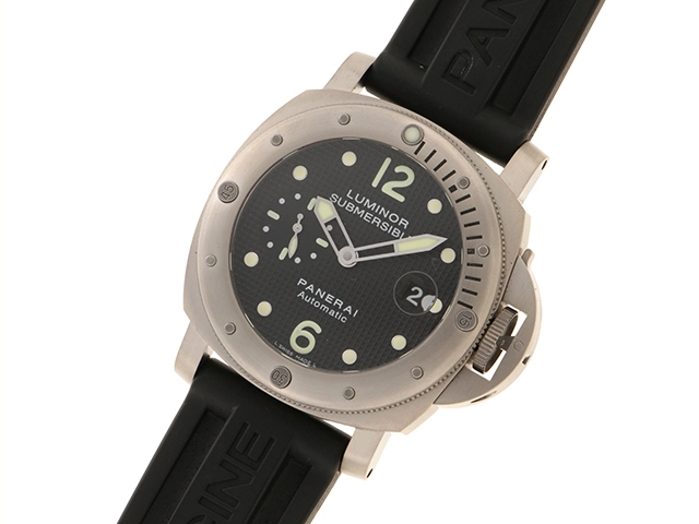 PANERAI パネライ 腕時計 2007年正規品 ルミノール サブマーシブル スモールセコンド PAM00025 チタン/ラバー ブラック文字盤 自動巻【472】SJ