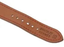 HERMES　エルメス　Hウォッチ　HH1.201　GP/カワ　シャンパン　レディース　クォーツ2148103715488【432】