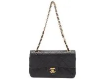 CHANEL　シャネル　マトラッセWフラップ23 Wチェーンショルダー ブラック/GP金具 ラムスキン【431】2148103715792