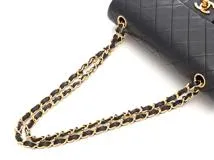 CHANEL　シャネル　マトラッセWフラップ23 Wチェーンショルダー ブラック/GP金具 ラムスキン【431】2148103715792