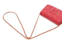 CHANEL　シャネル　ＣＣフィリグリー　チェーンウォレット　レッドスラッシュＧＰ　キャビア　【472】YN