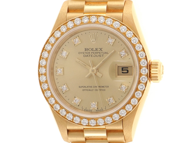 E番 ROLEX ロレックス 腕時計 69138G デイトジャスト26 K18イエローゴールド ダイヤモンドベゼル 10Pダイヤモンドシャンパン文字盤  自動卷【472】SJ の購入なら「質」の大黒屋（公式）