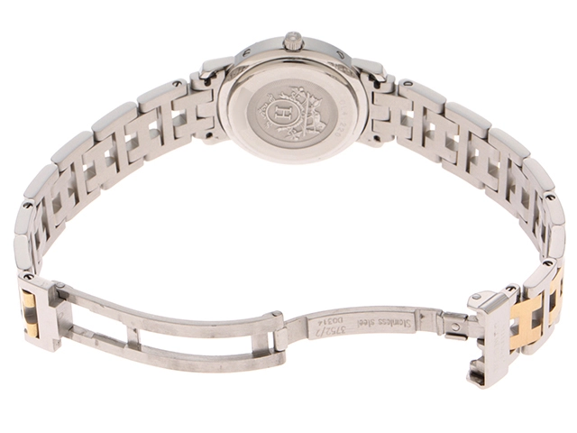 HERMES エルメス クリッパー CL4.220 SS/GP 女性用クオーツ時計【473】
