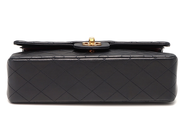 CHANEL シャネル マトラッセwフラップ25 Wチェーンショルダーバッグ ネイビー/GP 【471】SK