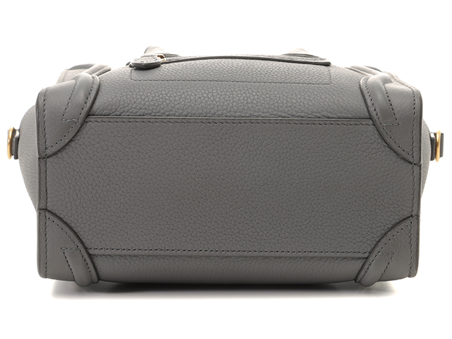 CELINE セリーヌ ラゲージ ナノ グレー レザー 189243 【471】IK の