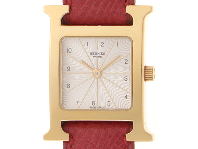 T536 エルメス Hウォッチ HH1.201 ゴールド クォーツ HEREMS エルメス