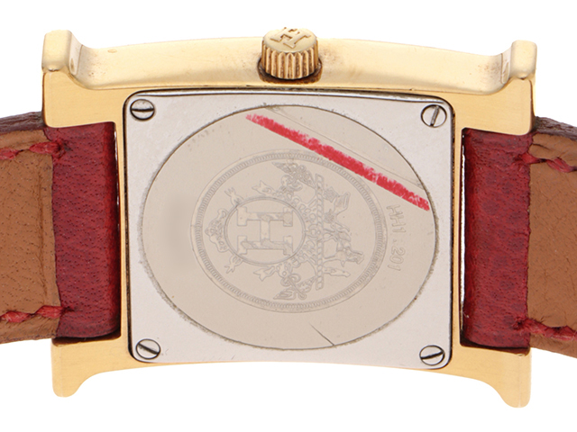 HEREMS エルメス 腕時計 Hウォッチ HH1.201 シルバー文字盤 ゴールド