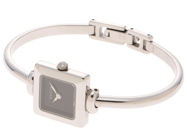 GUCCI　グッチ　腕時計　1900L　クオーツ　ステンレススチール　ブラック文字盤　レディース【207】2148103718601