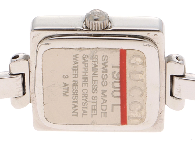 GUCCI　グッチ　腕時計　1900L　クオーツ　ステンレススチール　ブラック文字盤　レディース【207】2148103718601