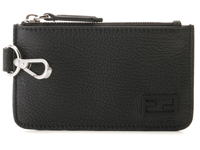 FENDI フェンディ FFもチーフ フラグメントケース ブラック レザー