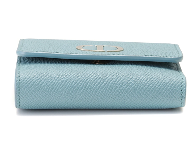 Dior ディオール 30モンテーニュ ロータス ウォレット ライトブルー レザー 三つ折り財布 S2057OBAE_M81B 2148103719950 【205】