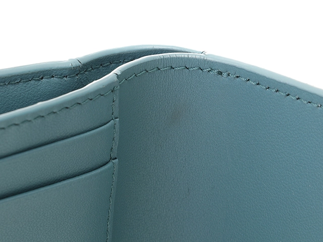 Dior ディオール 30モンテーニュ ロータス ウォレット ライトブルー レザー 三つ折り財布 S2057OBAE_M81B 2148103719950 【205】