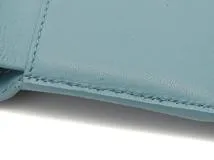 Dior　ディオール　30モンテーニュ　ロータス　ウォレット　ライトブルー　レザー　三つ折り財布　S2057OBAE_M81B　2148103719950　【205】