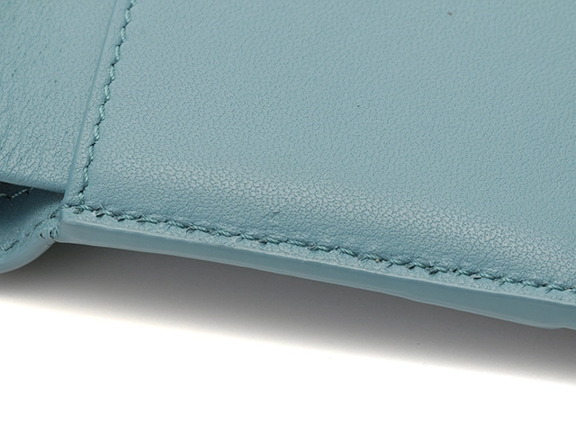 Dior ディオール 30モンテーニュ ロータス ウォレット ライトブルー レザー 三つ折り財布 S2057OBAE_M81B 2148103719950 【205】