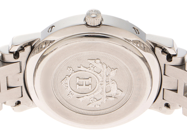 HERMES エルメス クリッパー SS ピンク文字盤 CL4.210 クォーツ