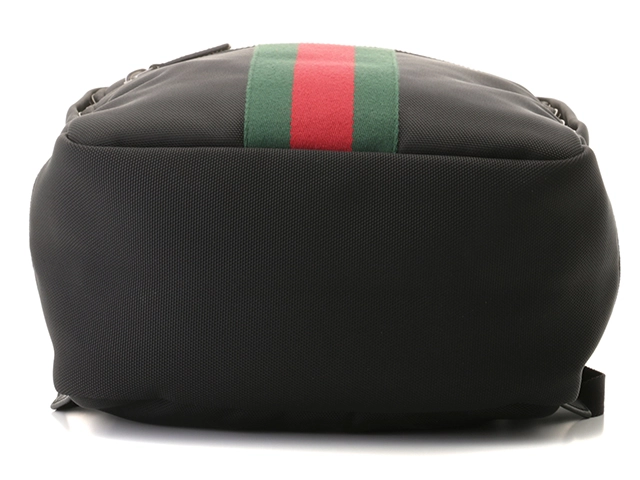 GUCCI グッチ シェリーライン バックパック ナイロン ブラック 495558【431】