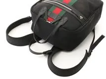 GUCCI　グッチ　シェリーライン　バックパック　ナイロン　ブラック　495558【431】
