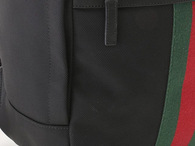 GUCCI グッチ シェリーライン バックパック ナイロン ブラック 495558【431】