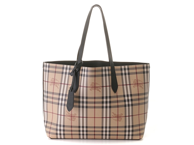 BURBERRY バーバリー チェック リバーシブル トートバッグ ベージュ/ブラック 2148103721878 【205】  の購入なら「質」の大黒屋（公式）