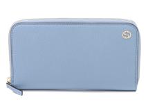 GUCCI 　グッチ　インターロッキングG ラウンドファスナーロングウォレット　ライトブルー　449347　アウトレット【431】2143100504707