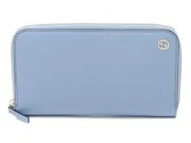 GUCCI 　グッチ　インターロッキングG ラウンドファスナーロングウォレット　ライトブルー　449347　アウトレット【431】2143100504707