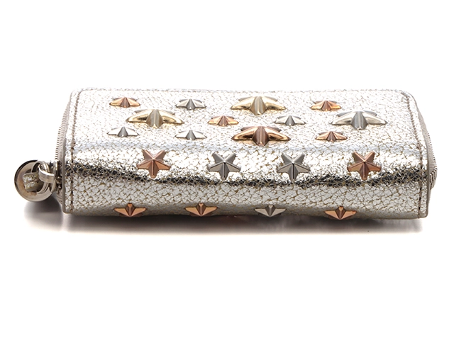 JIMMY CHOO　ジミーチュウ　スタースタッズ　ネリー　コインパース　シルバー　グリッターレザー　コインケース　2148103722950　【205】