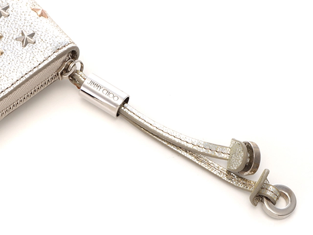 JIMMY CHOO　ジミーチュウ　スタースタッズ　ネリー　コインパース　シルバー　グリッターレザー　コインケース　2148103722950　【205】