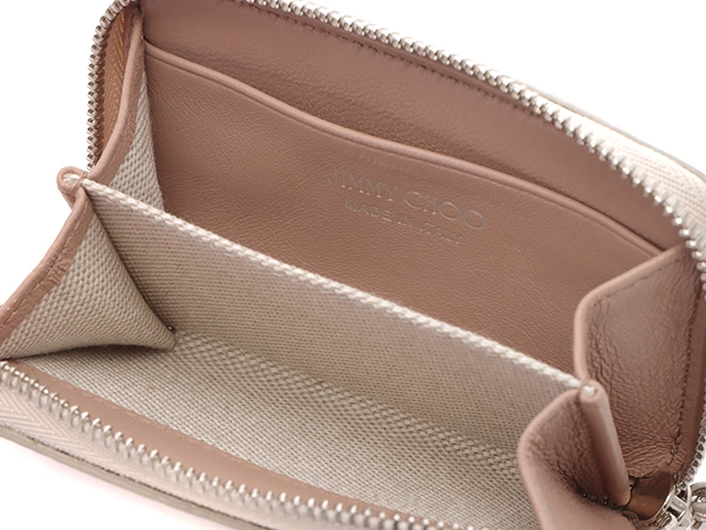 JIMMY CHOO　ジミーチュウ　スタースタッズ　ネリー　コインパース　シルバー　グリッターレザー　コインケース　2148103722950　【205】