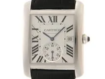 Cartier カルティエ タンクMC W5330003 SS ステンレススチール レザーベルト シルバーギョウシェ オートマチック 【460】2148103724473