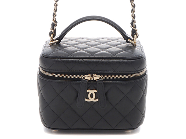 CHANEL シャネル マトラッセ 2WAYバニティバッグ ブラック/ゴールド金具 キャビアスキン AS3171 2148103725586  【432】 の購入なら「質」の大黒屋（公式）