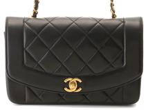 CHANEL　シャネル　ダイアナ22　マトラッセ　チェーンショルダー　ブラック／GP　ラムスキン　433