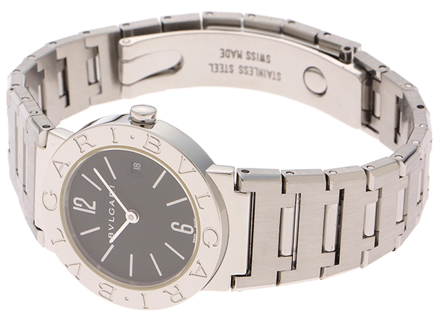 BVLGARI ブルガリ　レディース クオーツ　ブルガリブルガリ BB26SS　ブラック文字盤 SS【472】HK