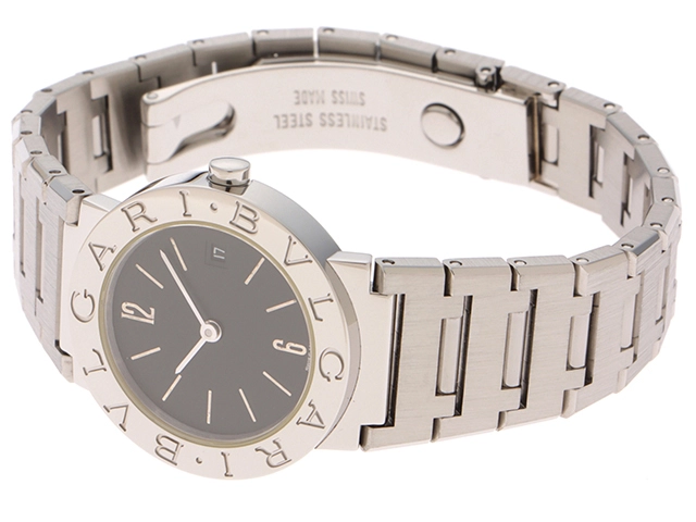 BVLGARI ブルガリ レディース クオーツ ブルガリ ブルガリ BB26SSD ロゴ無し ブラック文字盤 SS【472】HK