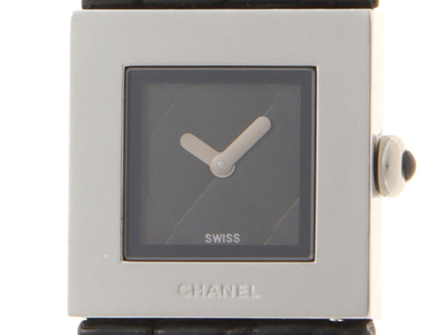 CHANEL マトラッセ H0009 クオーツ 腕時計 ブラック文字盤