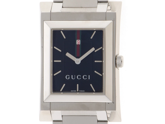 まゆみ GUCCI グッチ 111M ステンレススチール ブラック文字盤 メンズ