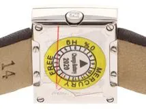 FENDI フェンディ レクタンギュラー F100101701 SS/レザー ブラウン2Pダイヤモンド クォーツ 【460】2148103730818