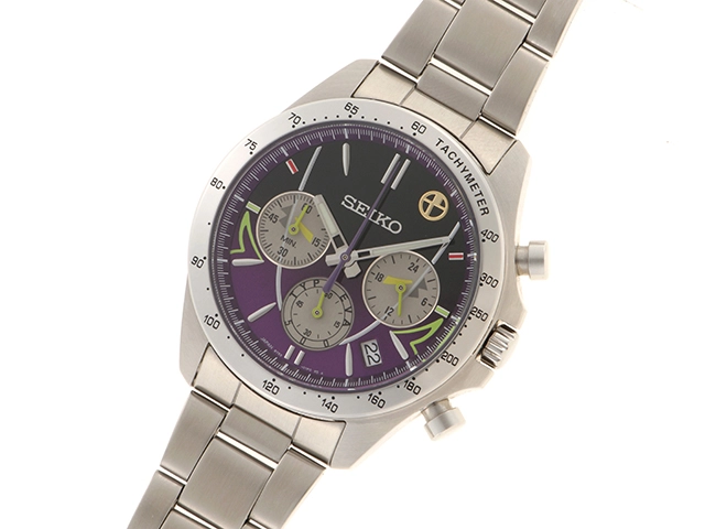SEIKO セイコー500 TYPE エヴァウォッチ 500系新幹線25周年 8T63-01P0 パープル 初号機 メンズ クオーツ (2148103730894)【200】