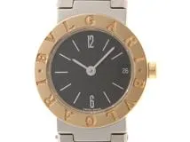 BVLGARI ブルガリ ブルガリブルガリ BB23SGD YG/SS イエローゴールド/ステンレススチール ブラック文字盤 ロゴ無し クォーツ 【460】2148103731013