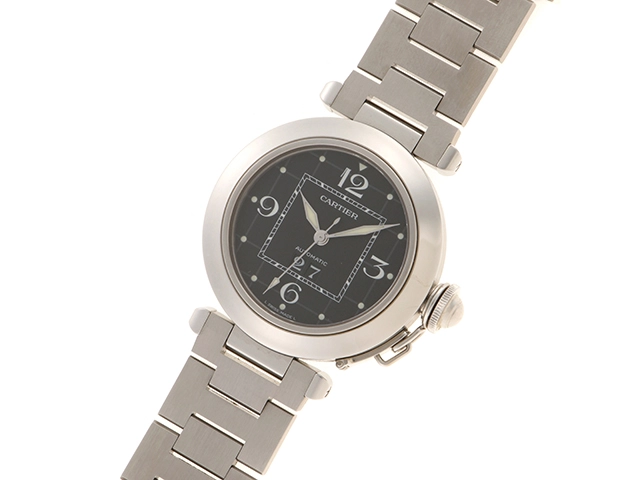 CARTIER　カルティエ　パシャC　ビッグデイト　W31053M7　自動巻き　ステンレス　ブラック文字盤　100m防水　【432】　2148103731600