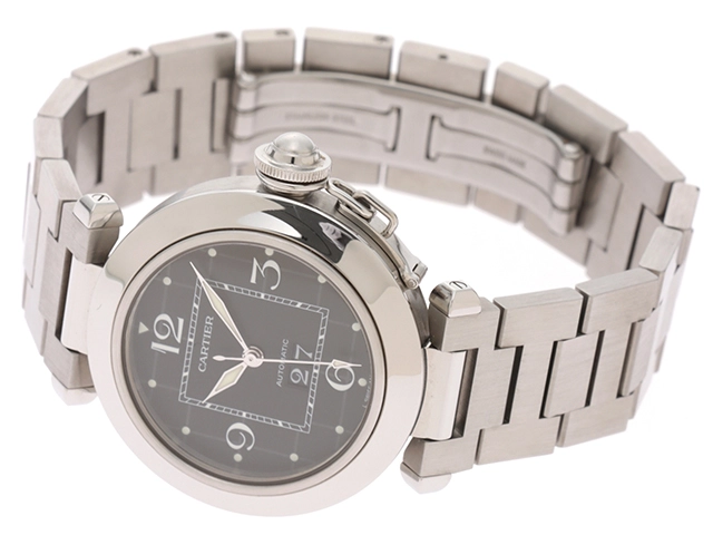 CARTIER　カルティエ　パシャC　ビッグデイト　W31053M7　自動巻き　ステンレス　ブラック文字盤　100m防水　【432】　2148103731600