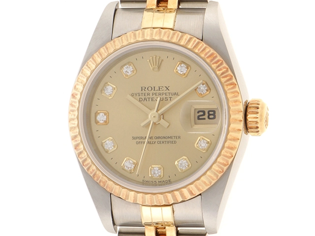 U番 ROLEX ロレックス デイトジャスト 新10PD 69173G シャンパン YG/SS レディース  自動巻き2148103731631【432】 の購入なら「質」の大黒屋（公式）