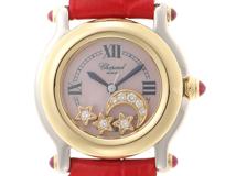 chopard　ショパール　ハッピースポーツ　ムーンスター　27/82146-21　クオーツ　ダイヤモンド　ステンレス・イエローゴールド　ルビー　【432】
