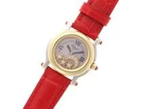 chopard　ショパール　ハッピースポーツ　ムーンスター　27/82146-21　クオーツ　ダイヤモンド　ステンレス・イエローゴールド　ルビー　【432】