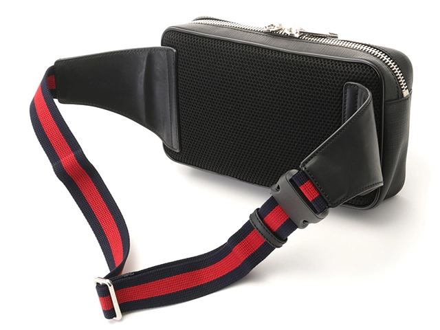 GUCCI　グッチ　GGスプリーム　ベルトバッグ　474293　ブラック　PVC/レザー【433】