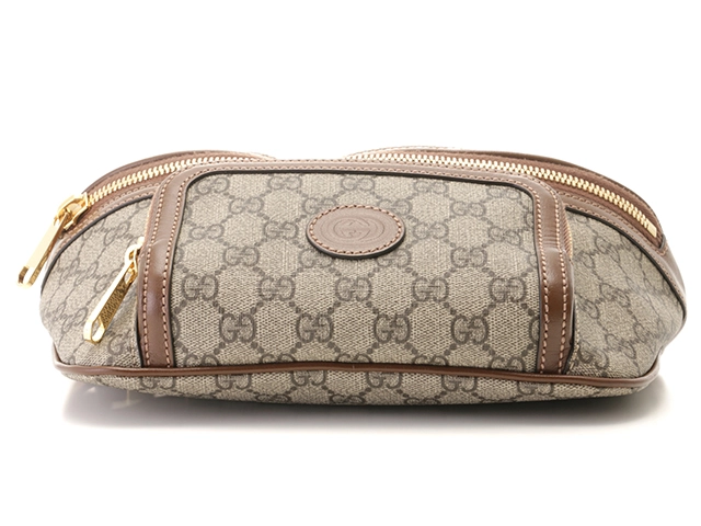 GUCCI グッチ GGスプリーム ラージ ベルトバッグ ベージュ エボニー コーティングキャンバス レザー 733240【431】2148103733772