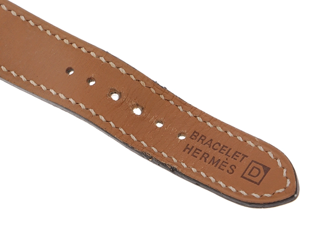 HERMES エルメス Hウォッチ HH1.210 SS/レザー クォーツ シルバー文字盤【430】2148103735660