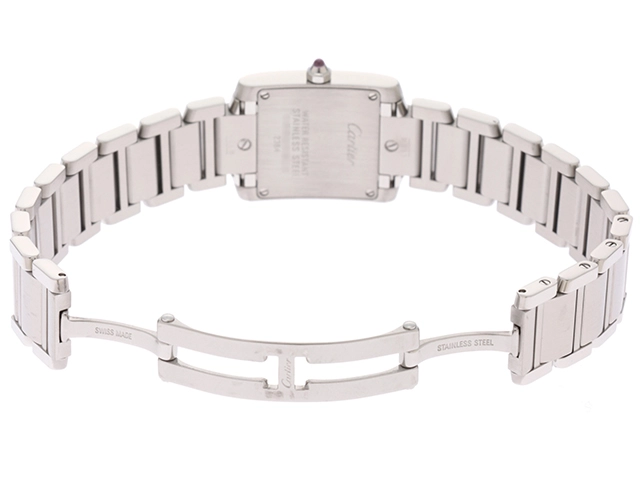 Cartier カルティエ 時計 タンクフランセーズSM 2006年クリスマス限定モデル レディース クオーツ SS ラズベリー ピンク文字盤【431】2148103736735